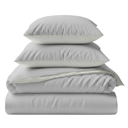 Two-Tone Bamboo Duvet Cover and 2 Shams Set
