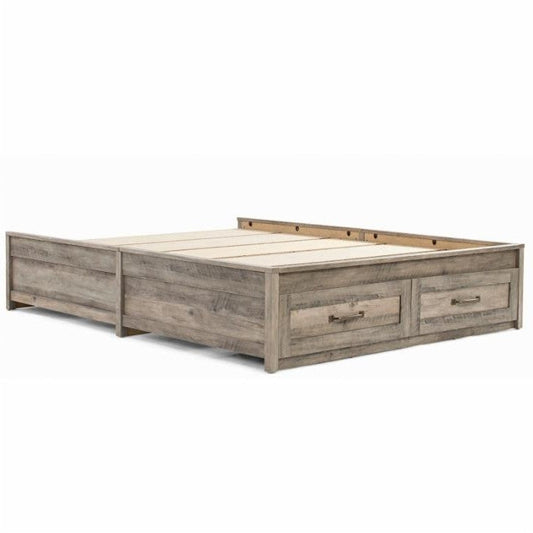 FarmHome Platform Bed Frame with Storage Drawers - Queen Size - Tampa Home & Garden Store