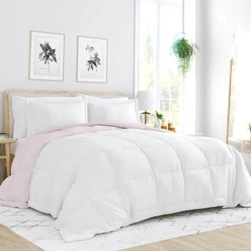 Full Queen Microfiber Reversible Comforter Blush with white reverse on Tampa Home & Garden Store