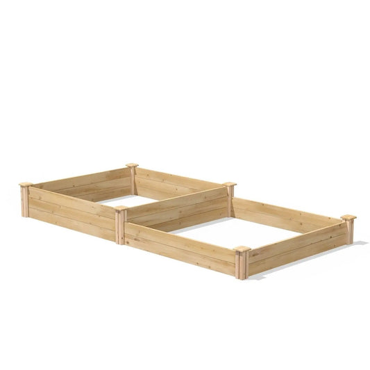 Pine wood garden bed frame by HomePacific, 4 ft x 8 ft, dual sections, natural finish on Tampa Home & Garden Store