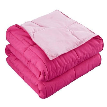 Juego de edredón tradicional reversible de microfibra de 3 piezas Full/Queen en rosa