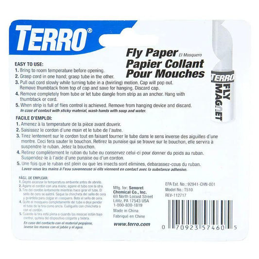 Terro Fly Strips pack of 4 pest control fly paper in blue and white packaging on Tampa Home & Garden Store