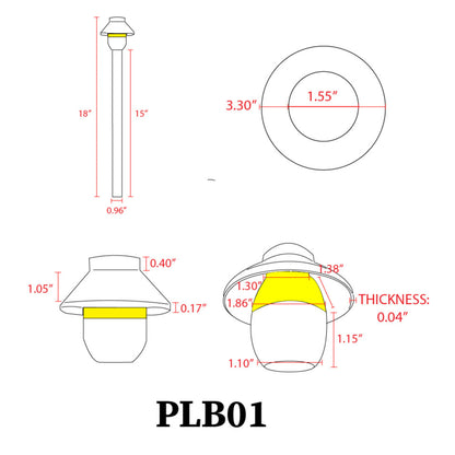 PLB01 12V G4 Snub Lampe de voie extérieure à LED en laiton moulé robuste à basse tension