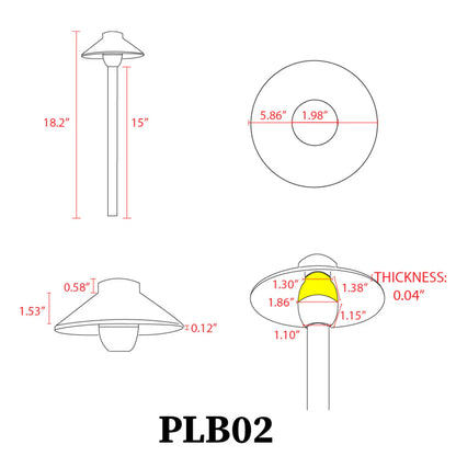 PLB02 Outdoor Garden Pathway Light | Low Voltage Brass Path Light - Tampa Home & Garden Store