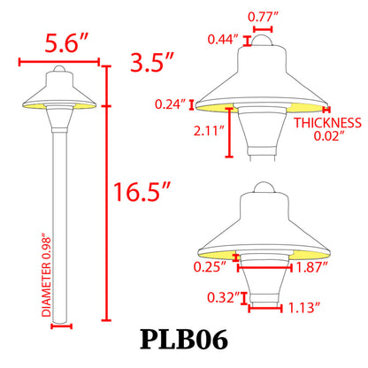 PLB06 12V G4 Snub Lampe de voie extérieure à LED en laiton moulé robuste à basse tension