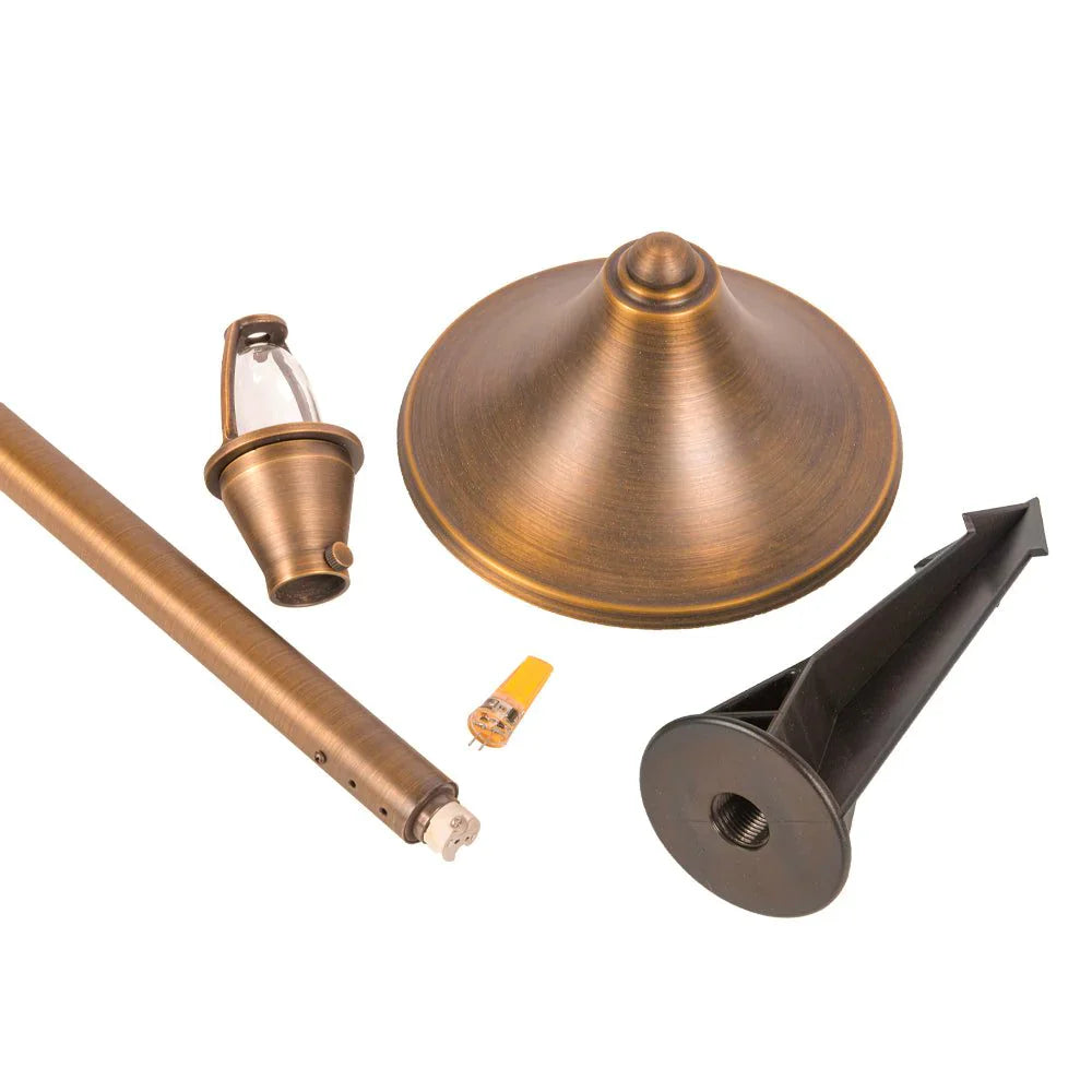 PLB09 Brass LED Cone Lamp Ready Low Voltage Pathway Outdoor Landscape Lighting Fixture - Tampa Home & Garden Store