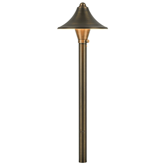 PLB09 Brass LED Cone Lamp Ready Low Voltage Pathway Outdoor Landscape Lighting Fixture