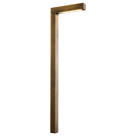 PLB10 LED Brass L-Shaped Low Voltage Landscape Lighting Pathway Light