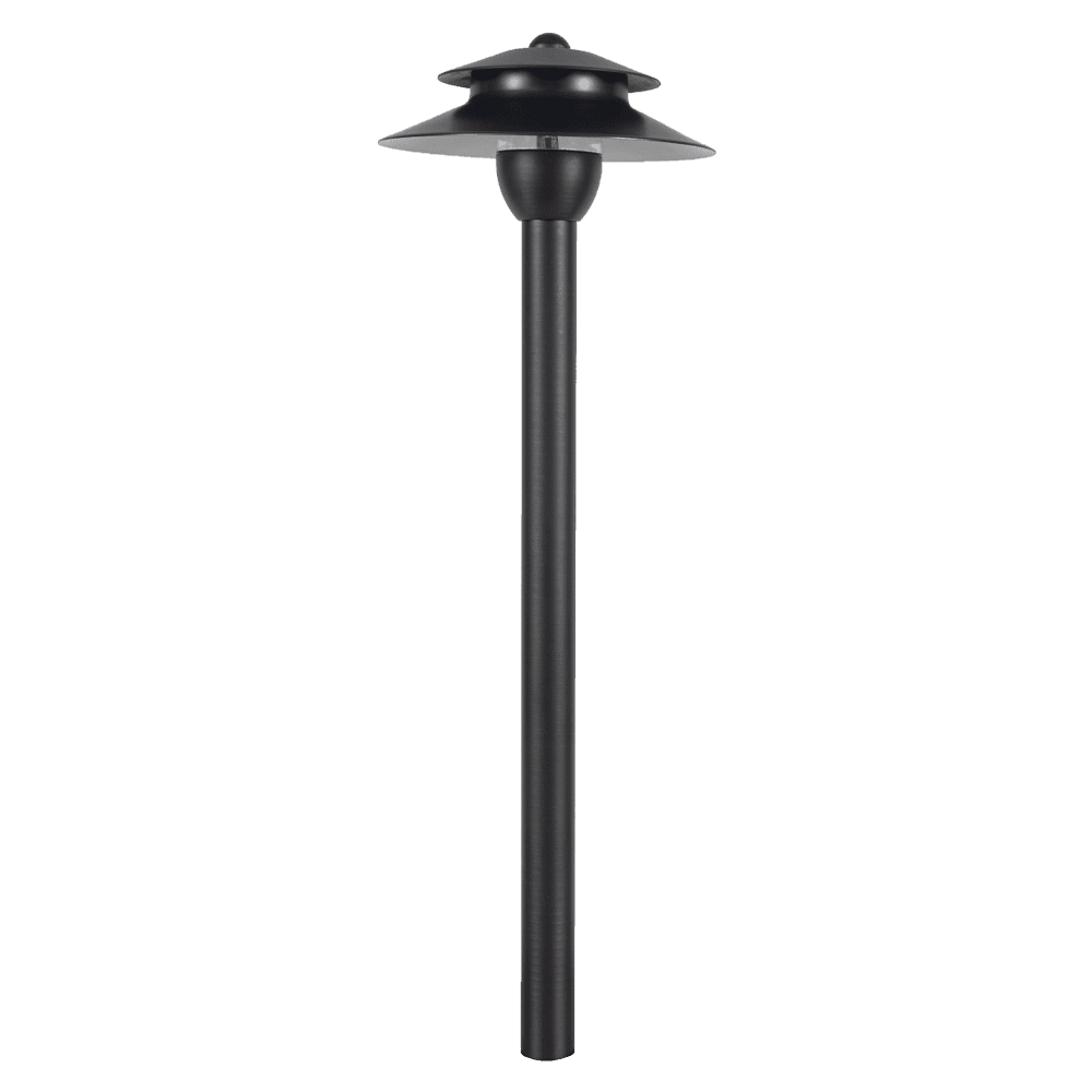 Lámpara de estilo pagoda de bajo voltaje de latón de dos niveles PLB13, luminaria LED para paisaje