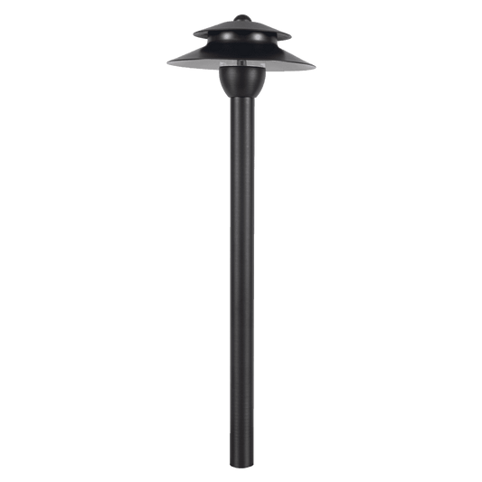 Lámpara de estilo pagoda de bajo voltaje de latón de dos niveles PLB13, luminaria LED para paisaje