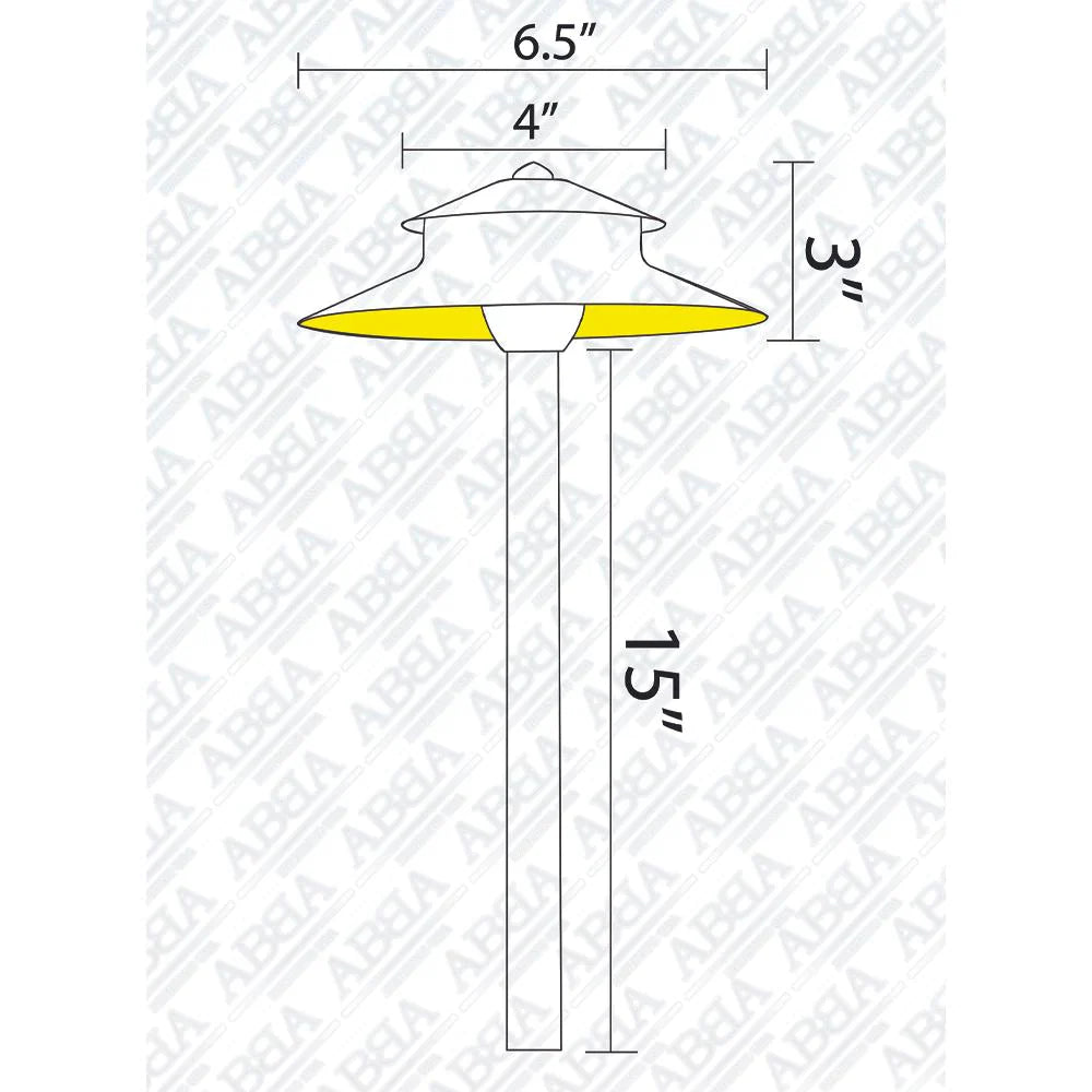 Lámpara de estilo pagoda de bajo voltaje de latón de dos niveles PLB13, luminaria LED para paisaje