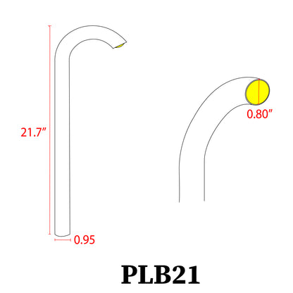 PLB21 Lampe de voie incurvée basse tension en laiton moulé 3 W LED style canne