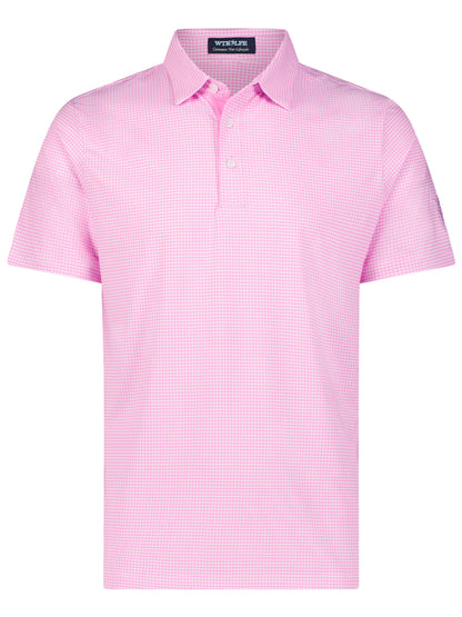 Vineyard Polo pink gingham short-sleeve polo shirt by White Water Life on Tampa Home & Garden Store