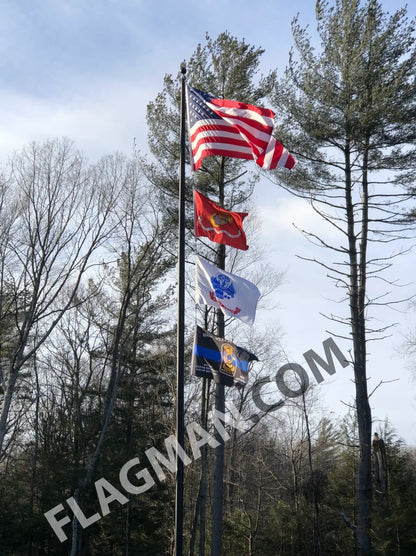 Aluminum flagpole with external rope, heavy-duty, flags waving by Flagman of America on Tampa Home & Garden Store