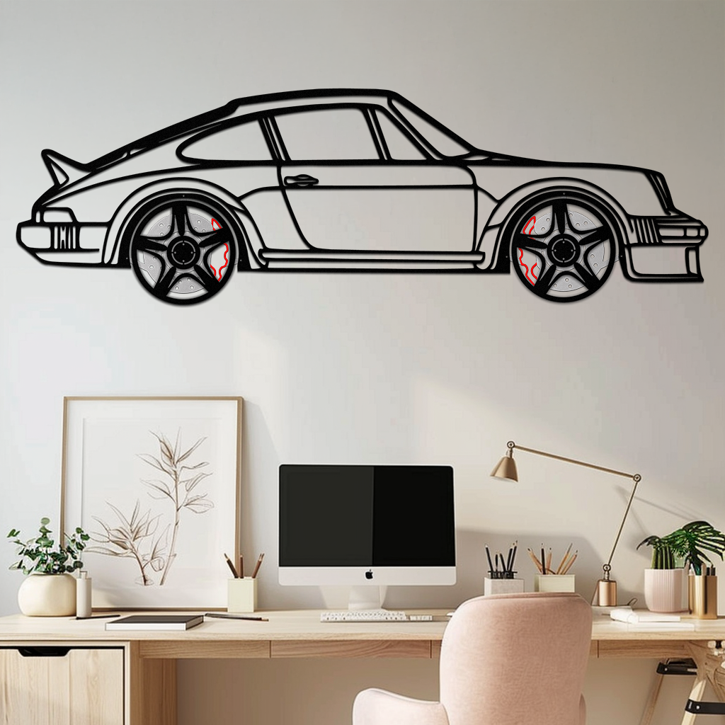 PORSCHE 911 SC Metal Wall Art – Classic Silhouette with Rotating Wheels 🚗✨KAFMEKA060 - Tampa Home & Garden Store