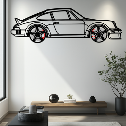 PORSCHE 911 SC Metal Wall Art – Classic Silhouette with Rotating Wheels 🚗✨KAFMEKA060 - Tampa Home & Garden Store
