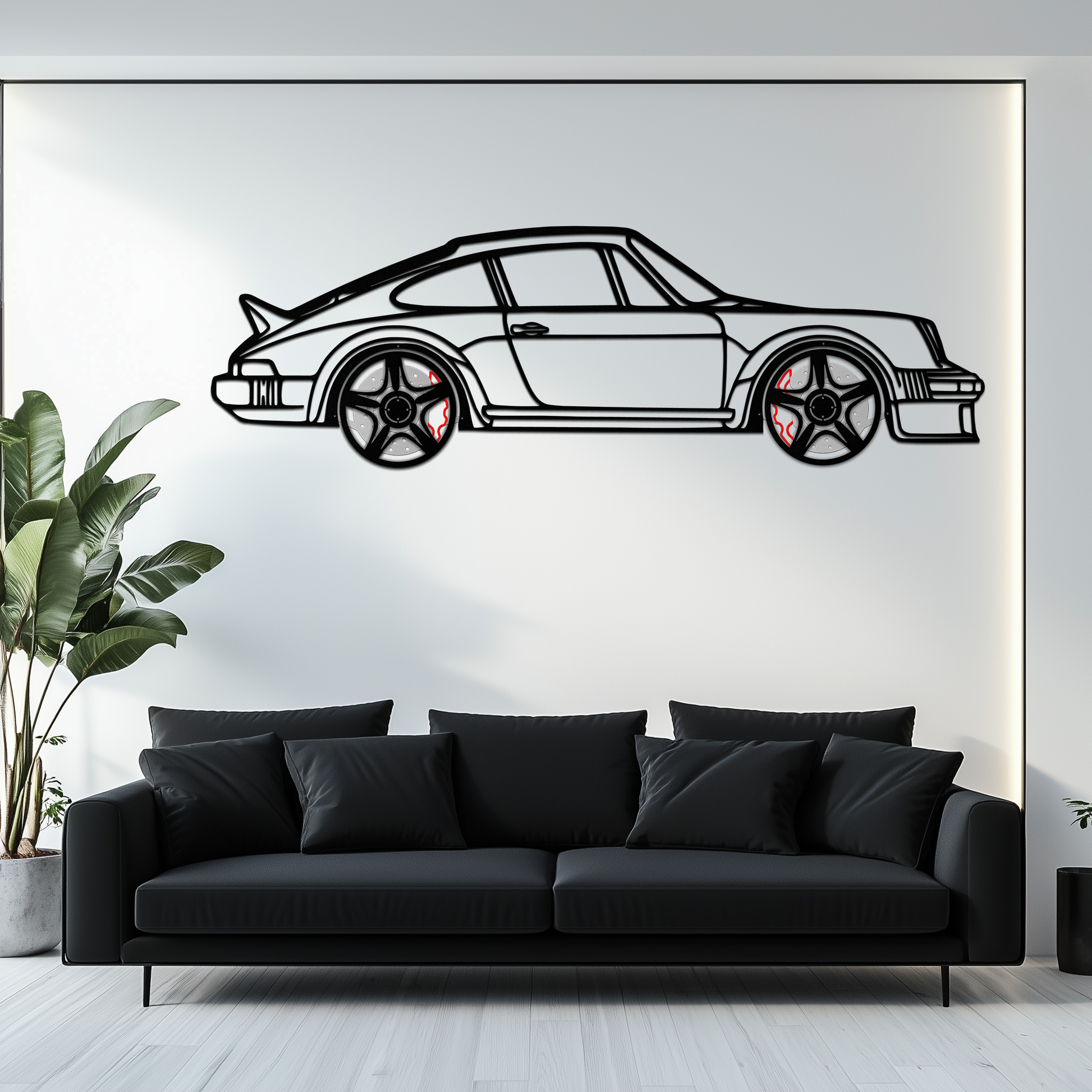 PORSCHE 911 SC Metal Wall Art – Classic Silhouette with Rotating Wheels 🚗✨KAFMEKA060 - Tampa Home & Garden Store