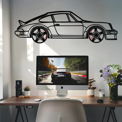 PORSCHE 911 SC Metal Wall Art – Classic Silhouette with Rotating Wheels 🚗✨KAFMEKA060 - Tampa Home & Garden Store