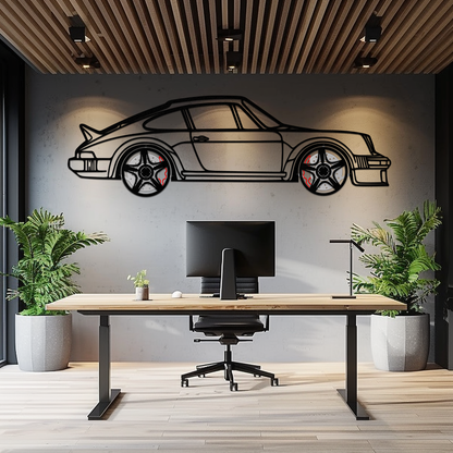 PORSCHE 911 SC Metal Wall Art – Classic Silhouette with Rotating Wheels 🚗✨KAFMEKA060 - Tampa Home & Garden Store