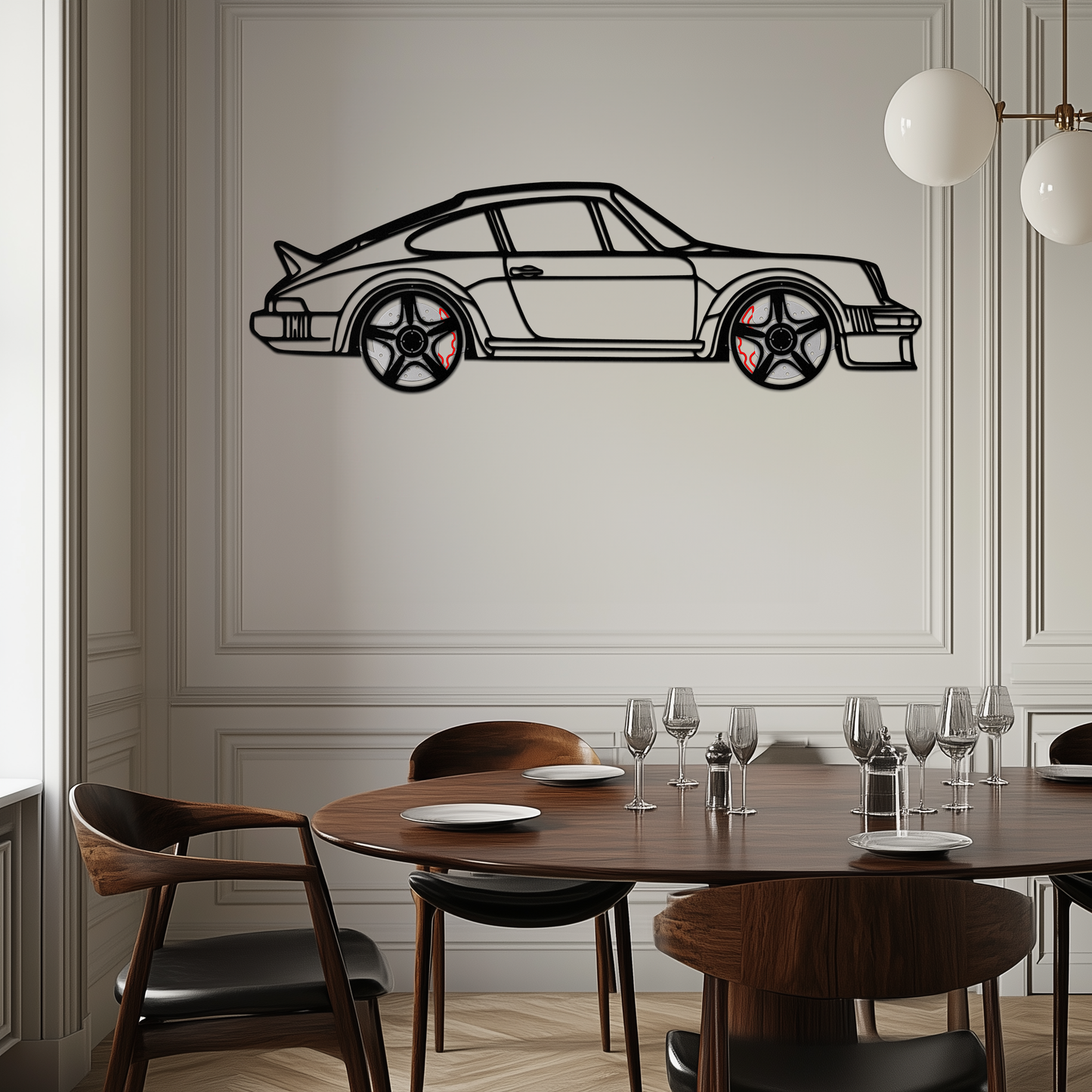 PORSCHE 911 SC Metal Wall Art – Classic Silhouette with Rotating Wheels 🚗✨KAFMEKA060 - Tampa Home & Garden Store