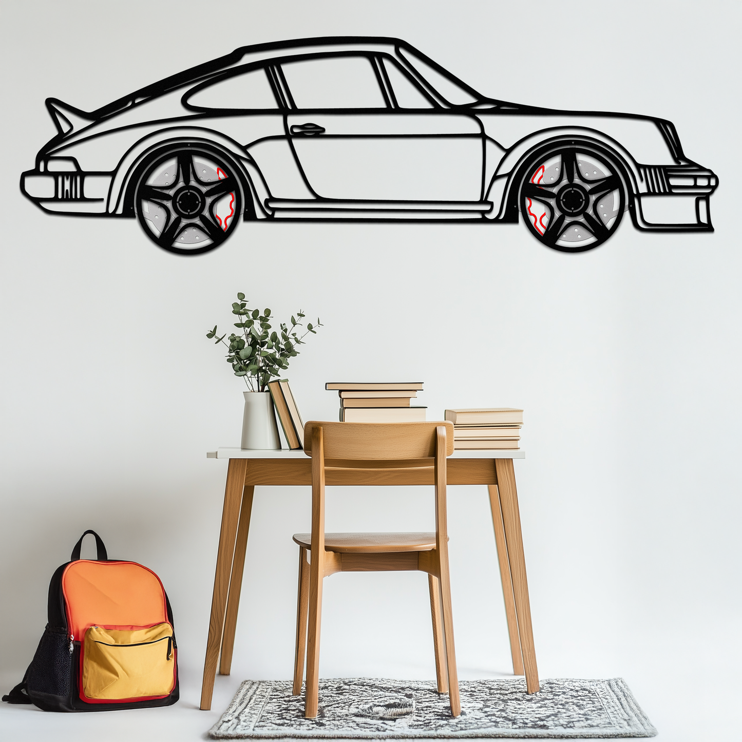 PORSCHE 911 SC Metal Wall Art – Classic Silhouette with Rotating Wheels 🚗✨KAFMEKA060 - Tampa Home & Garden Store