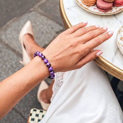 Unshakeable Intuition rare Siberian charoite bracelet, purple gemstone beads, Conscious Items on Tampa Home & Garden Store