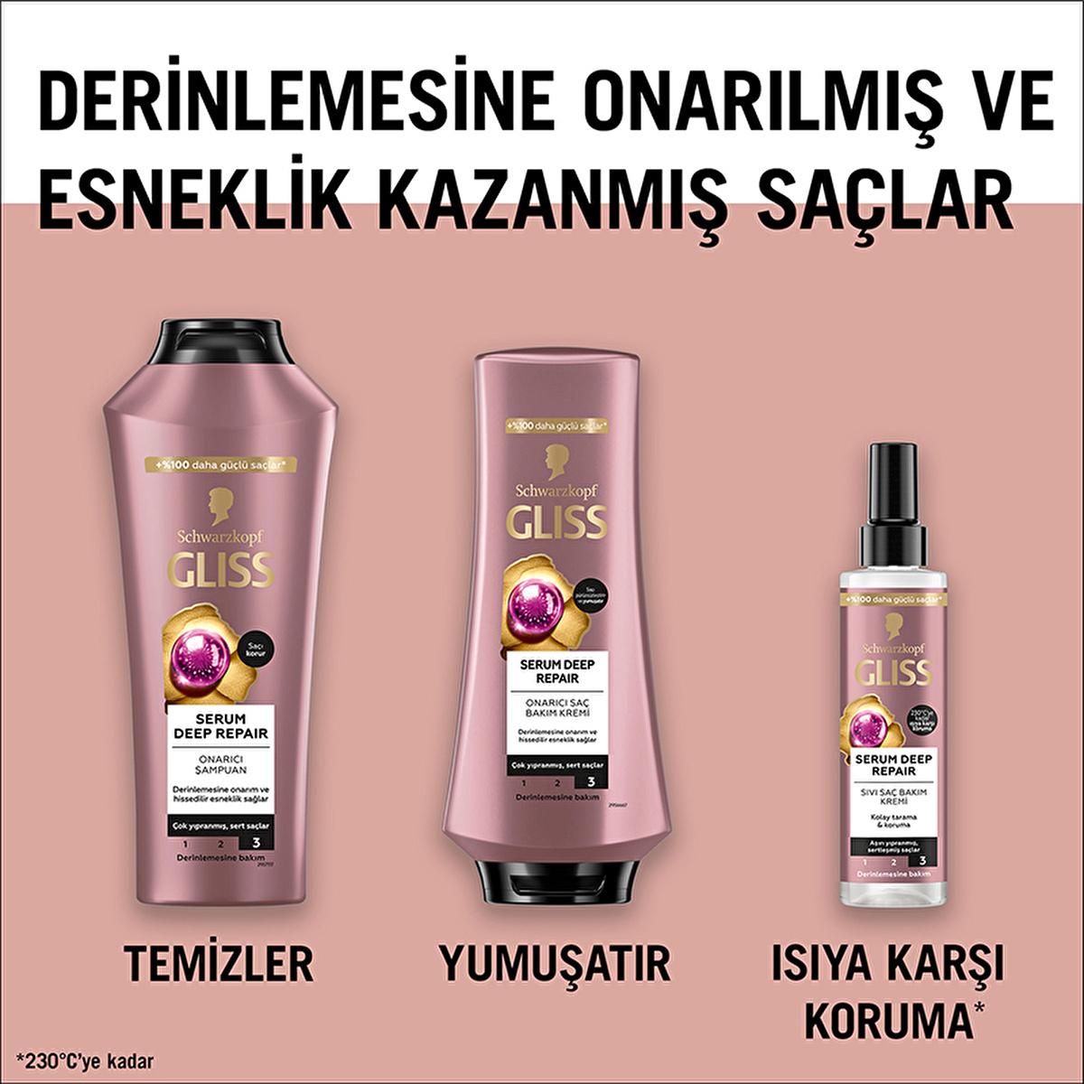 Gliss Deep Repair hair serum trio in pink bottles by Schwarzkopf GLISS from Beauty Care Bag 3 items on Tampa Home & Garden Store