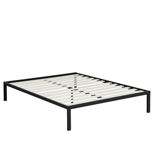 Queen size Steel Metal Platform Bed Frame with Wood Slats - Tampa Home & Garden Store