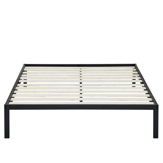 Queen size Steel Metal Platform Bed Frame with Wood Slats - Tampa Home & Garden Store