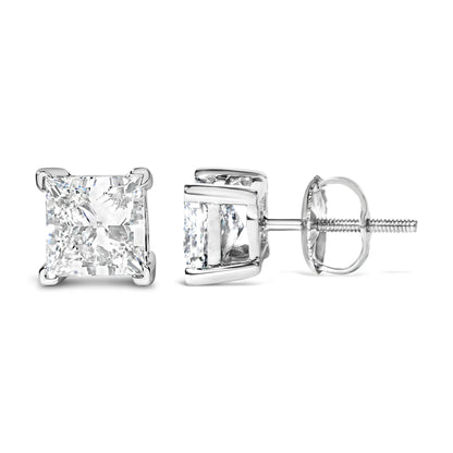 Earrings 14K white gold lab-grown princess-cut solitaire studs 1.0 ctw F-G VS2-SI1 Bids.com on Tampa Home & Garden Store