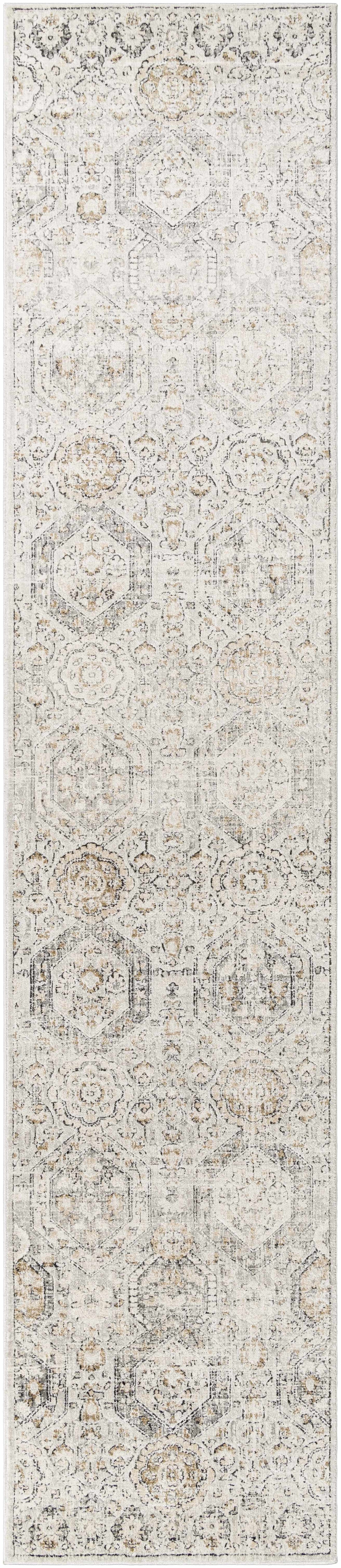 Parkerfield Area Rug cream gray tan distressed pattern by Boutique Rugs on Tampa Home & Garden Store