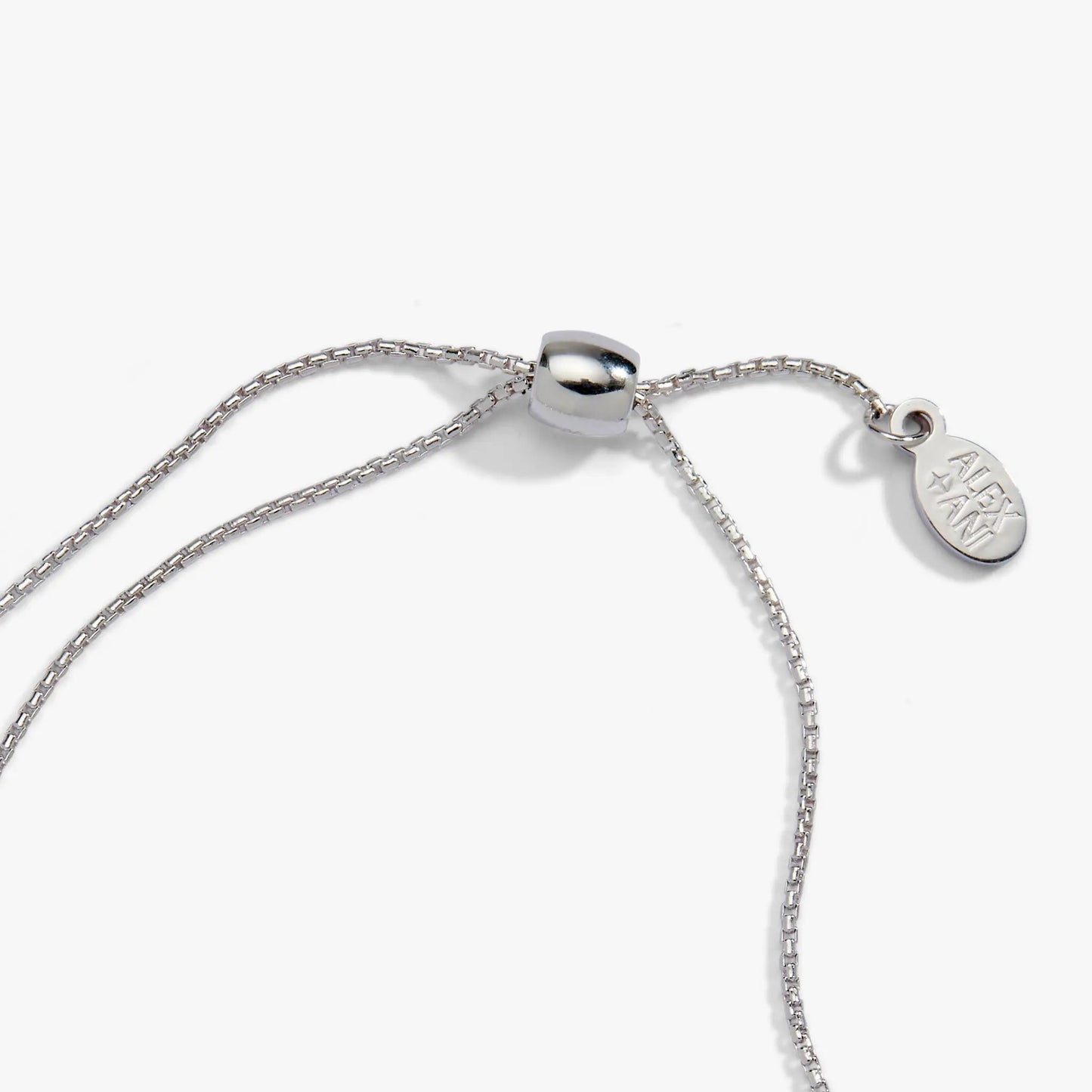 Evil Eye Pull Chain Bracelet in silver tone with Alex and Ani logo charm on Tampa Home & Garden Store