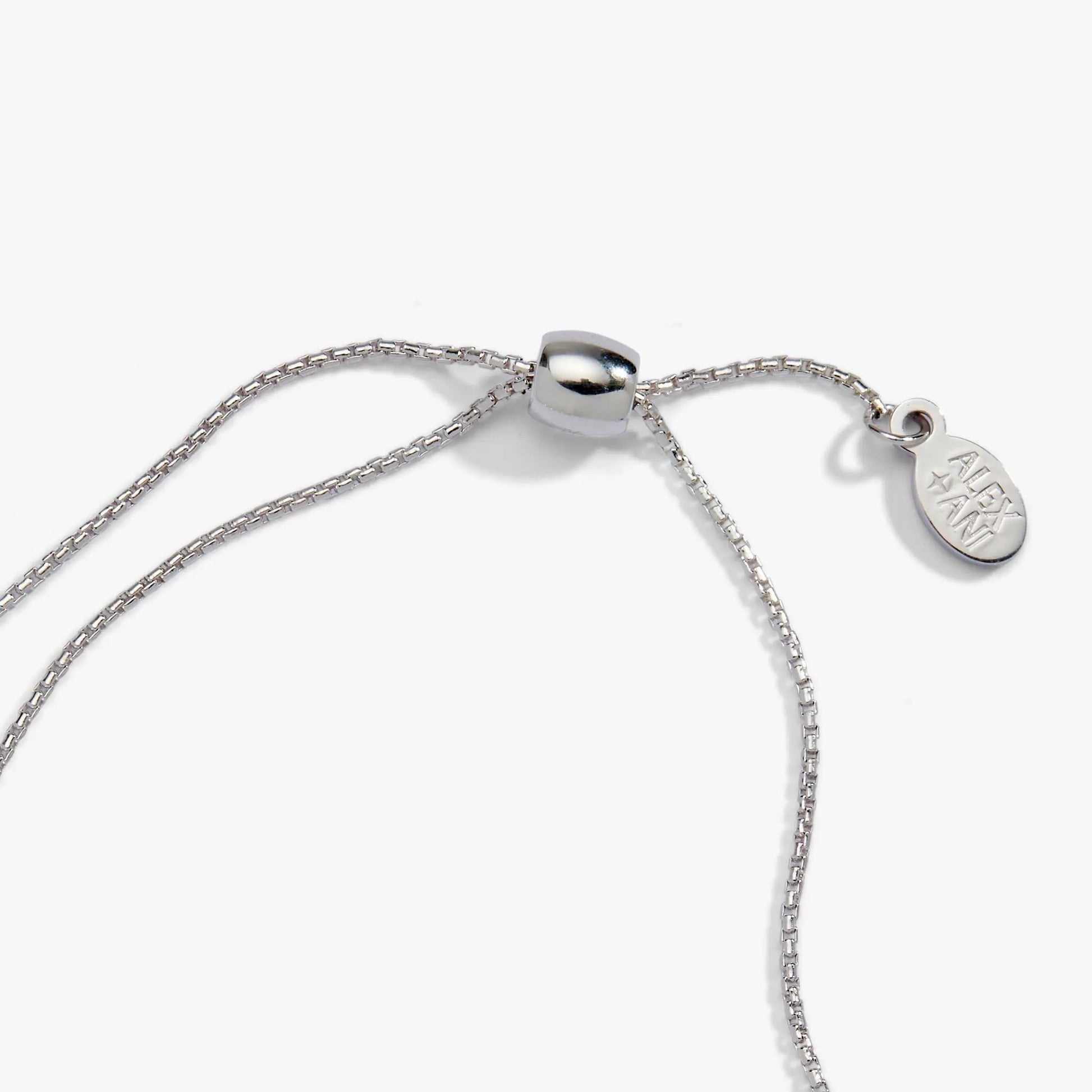 Evil Eye Pull Chain Bracelet in silver tone with Alex and Ani logo charm on Tampa Home & Garden Store