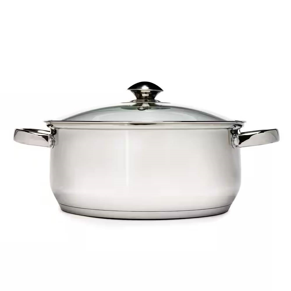 Olla de acero inoxidable de 5 cuartos con tapa de vidrio