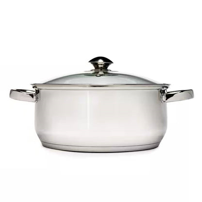 Olla de acero inoxidable de 5 cuartos con tapa de vidrio