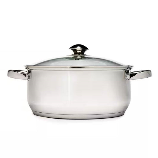 Olla de acero inoxidable de 5 cuartos con tapa de vidrio