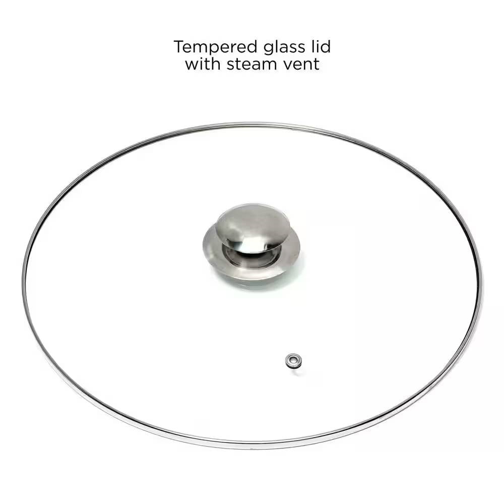 Olla de acero inoxidable de 5 cuartos con tapa de vidrio