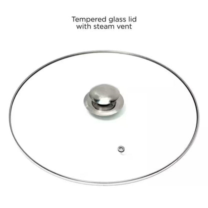 Olla de acero inoxidable de 5 cuartos con tapa de vidrio