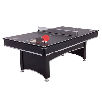 Mesa de billar y ping-pong 2 en 1 convertible de 7 pies