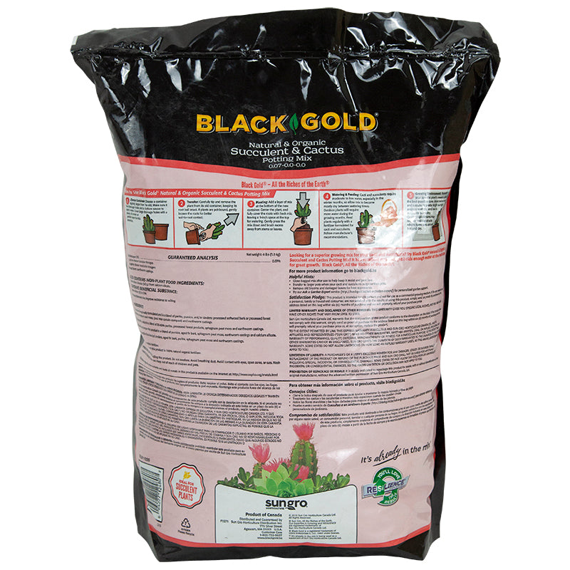 Mezcla de suculentas y cactus Black Gold (8 qt)