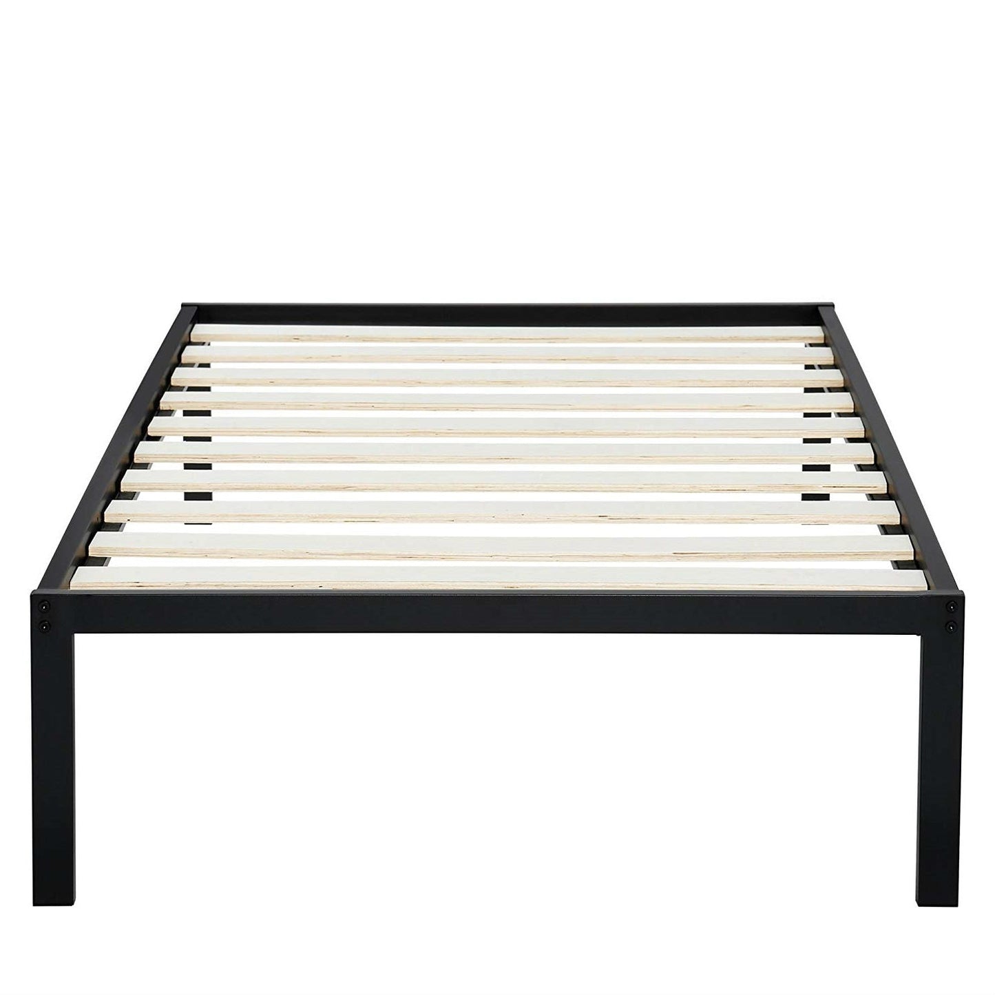 Base de cama de plataforma metálica resistente con lamas de madera tamaño individual