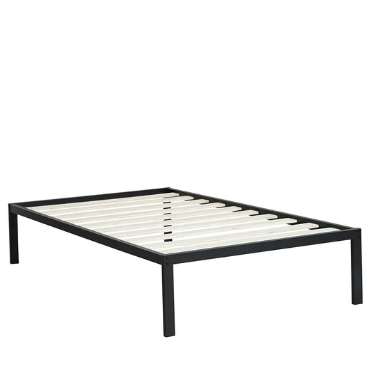 Twin Size Heavy Duty Metal Platform Bed Frame with Wooden Slats - Tampa Home & Garden Store