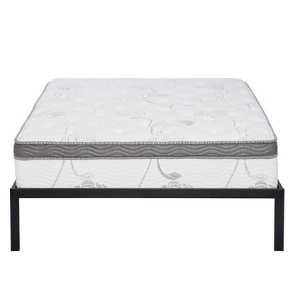 Base de cama de plataforma metálica resistente con lamas de madera tamaño individual