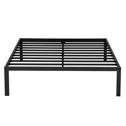 Base de cama de plataforma de metal resistente de tamaño completo de 16 pulgadas de alto