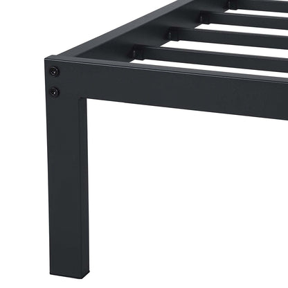 Base de cama de plataforma de metal resistente de tamaño completo de 16 pulgadas de alto