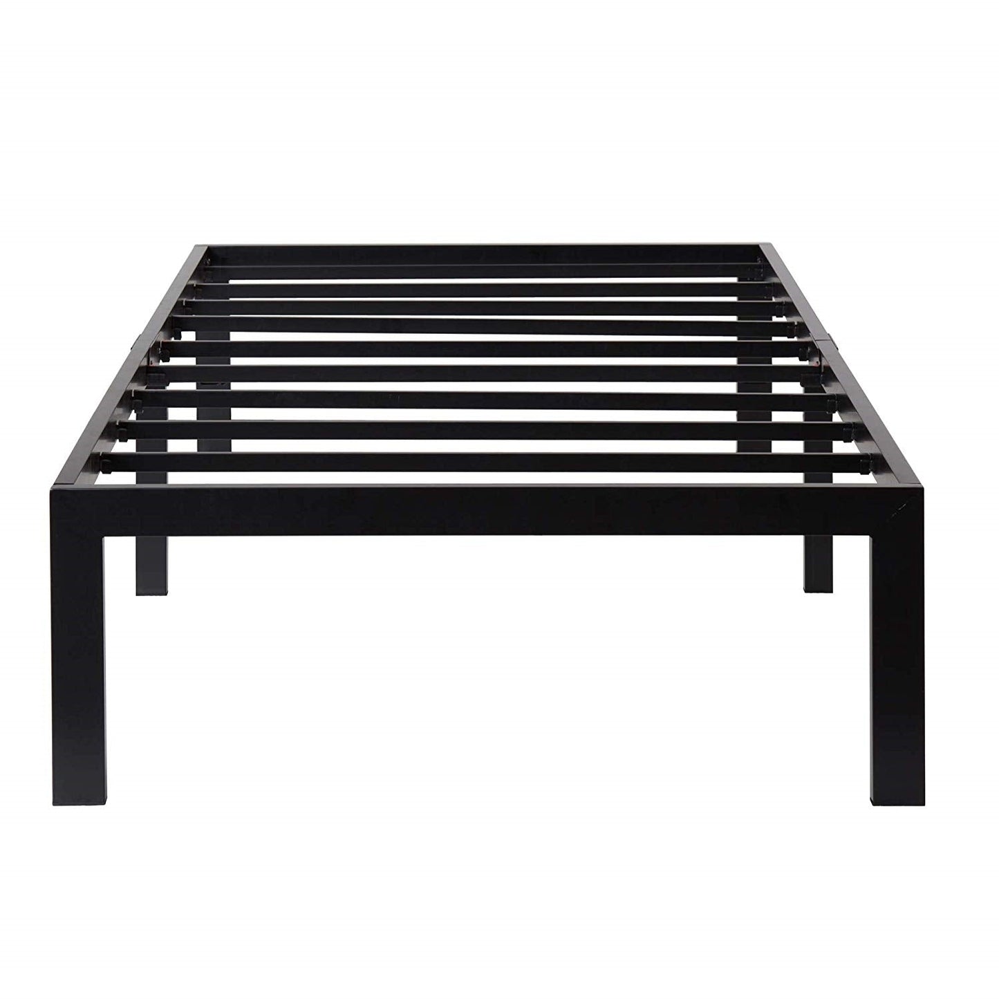 Base de cama individual de plataforma moderna de metal negro resistente