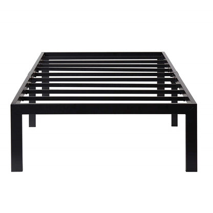 Base de cama individual de plataforma moderna de metal negro resistente