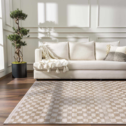 Benjy Irregular Checkboard Rug Cream&Gold, Boutique Rugs woven area rug on Tampa Home & Garden Store