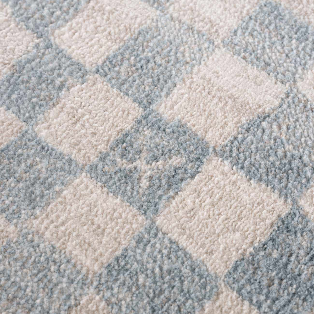 Benjy Cream & Light Blue Checkered Area Rug by Boutique Rugs on Tampa Home & Garden Store