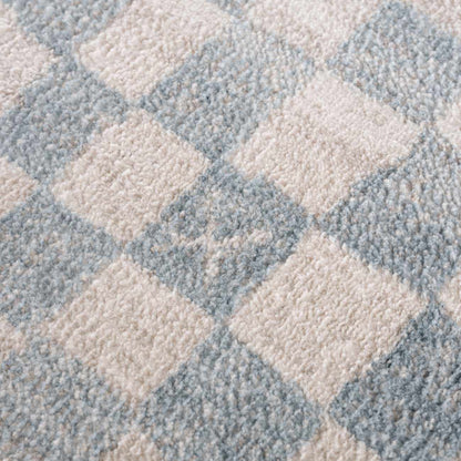 Benjy Cream & Light Blue Checkered Area Rug by Boutique Rugs on Tampa Home & Garden Store